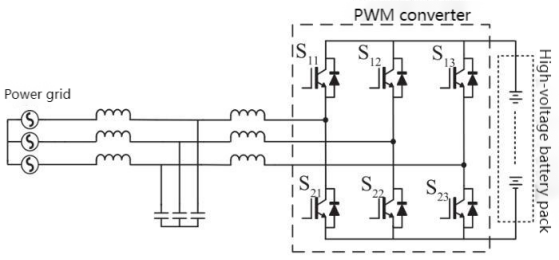 Single-stage energy storage PCS topology diagram
