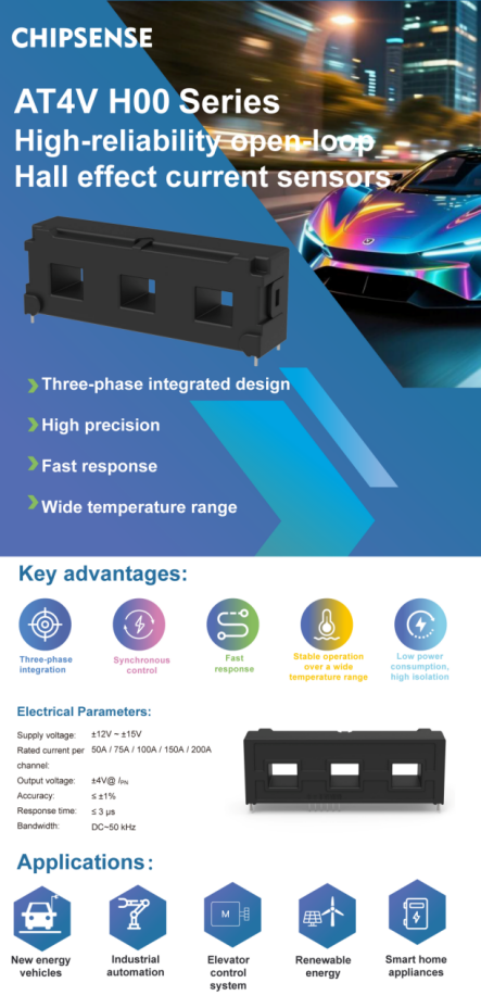 The new AT4V current sensor from CHIPSENSE is specifically designed to solve issues of inaccuracy, instability, and susceptibility to damage.